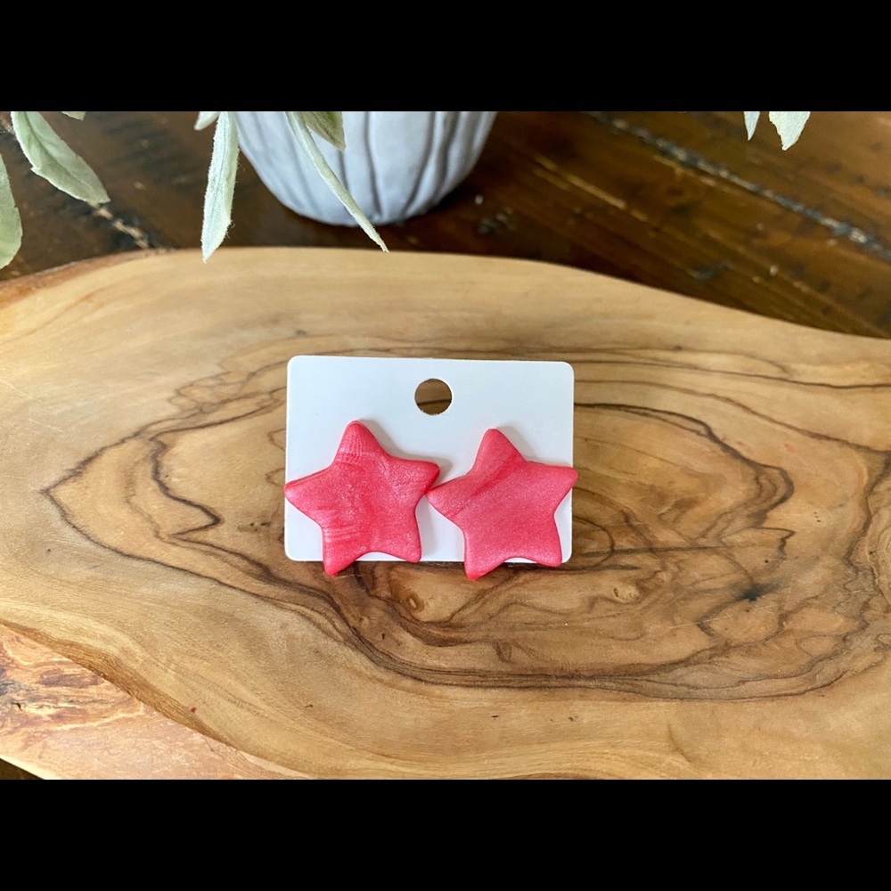 Handmade Heart Clay Earrings - Valentine's Day - Picture 4 of 5